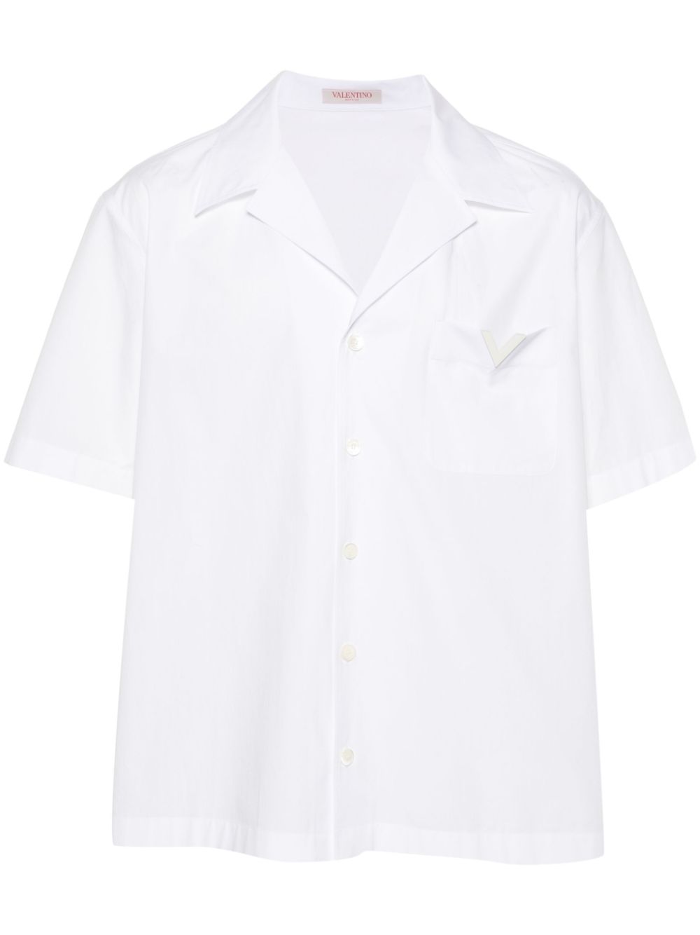 V-logo cotton shirt - White