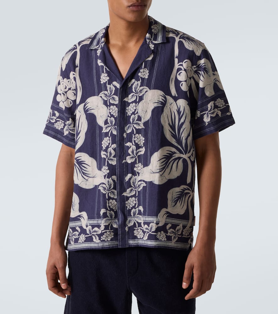 Maitan floral linen bowling shirt