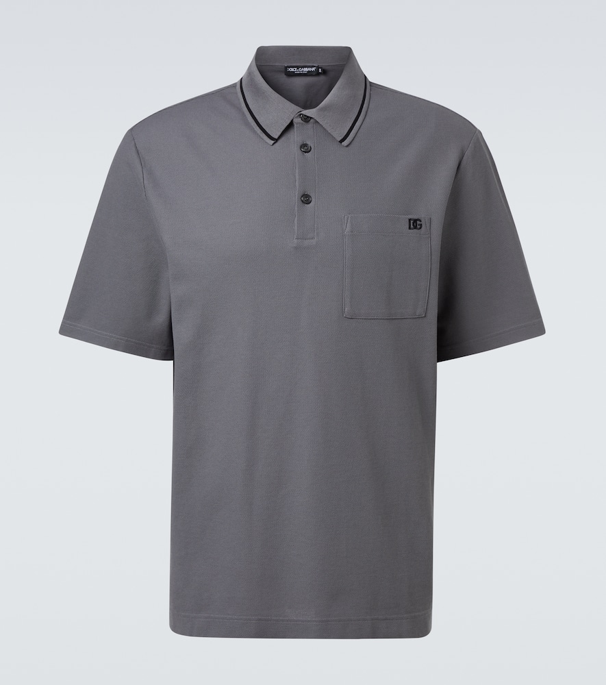 DG embroidered cotton piqué polo shirt
