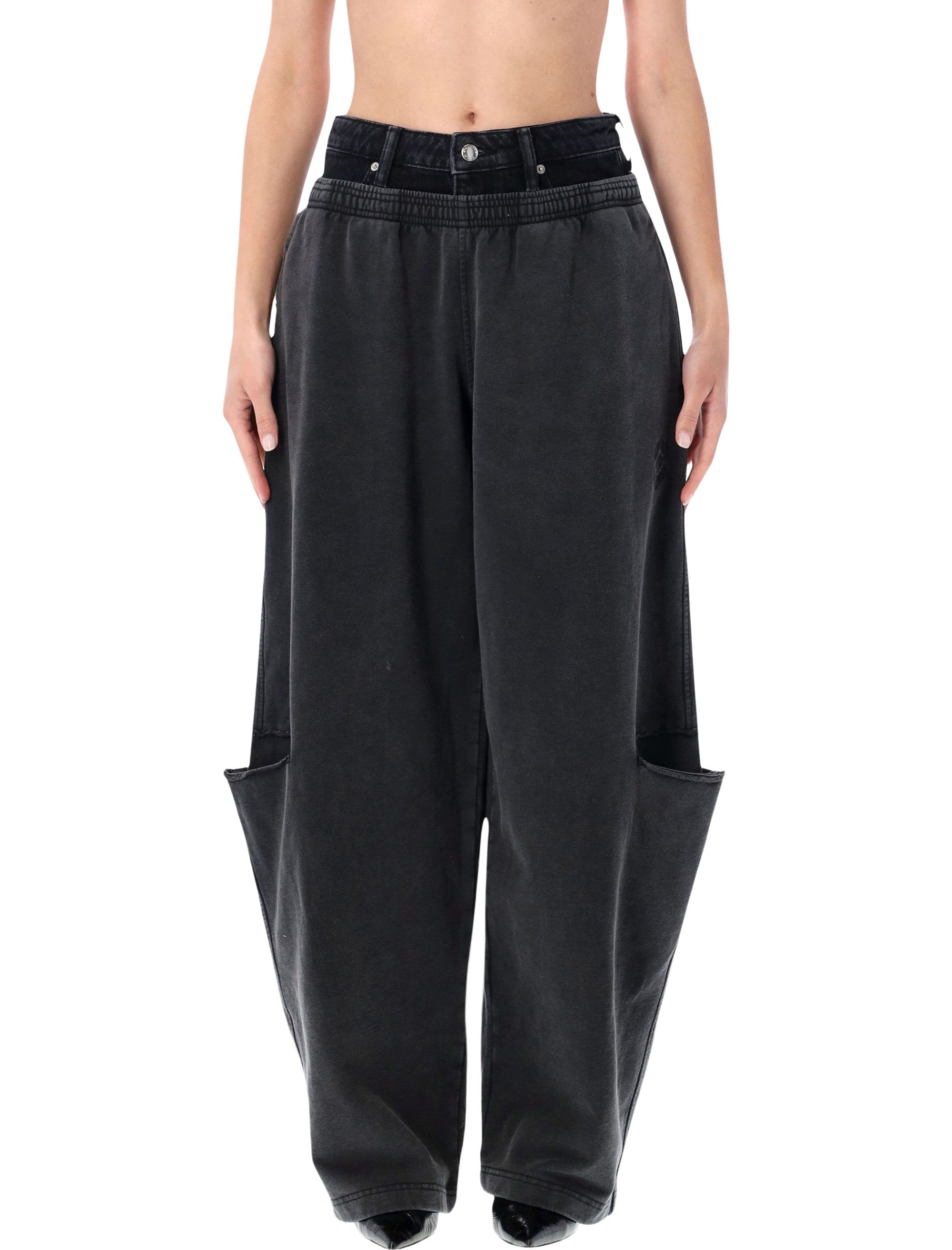 Oversized Street Style Trousers with Structured Cut-Outs