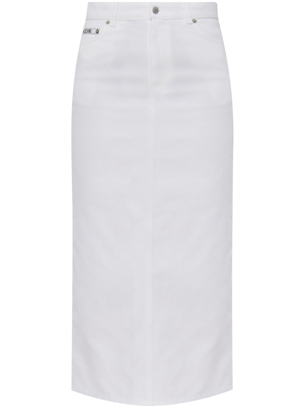 Denim midi skirt - White