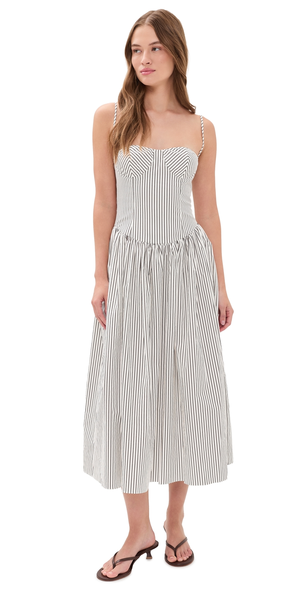 O. p.t Ava Dress Cream Brown Stripe