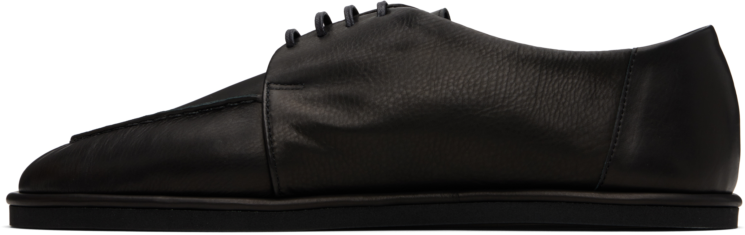 Black Leather Lace-Up Oxford