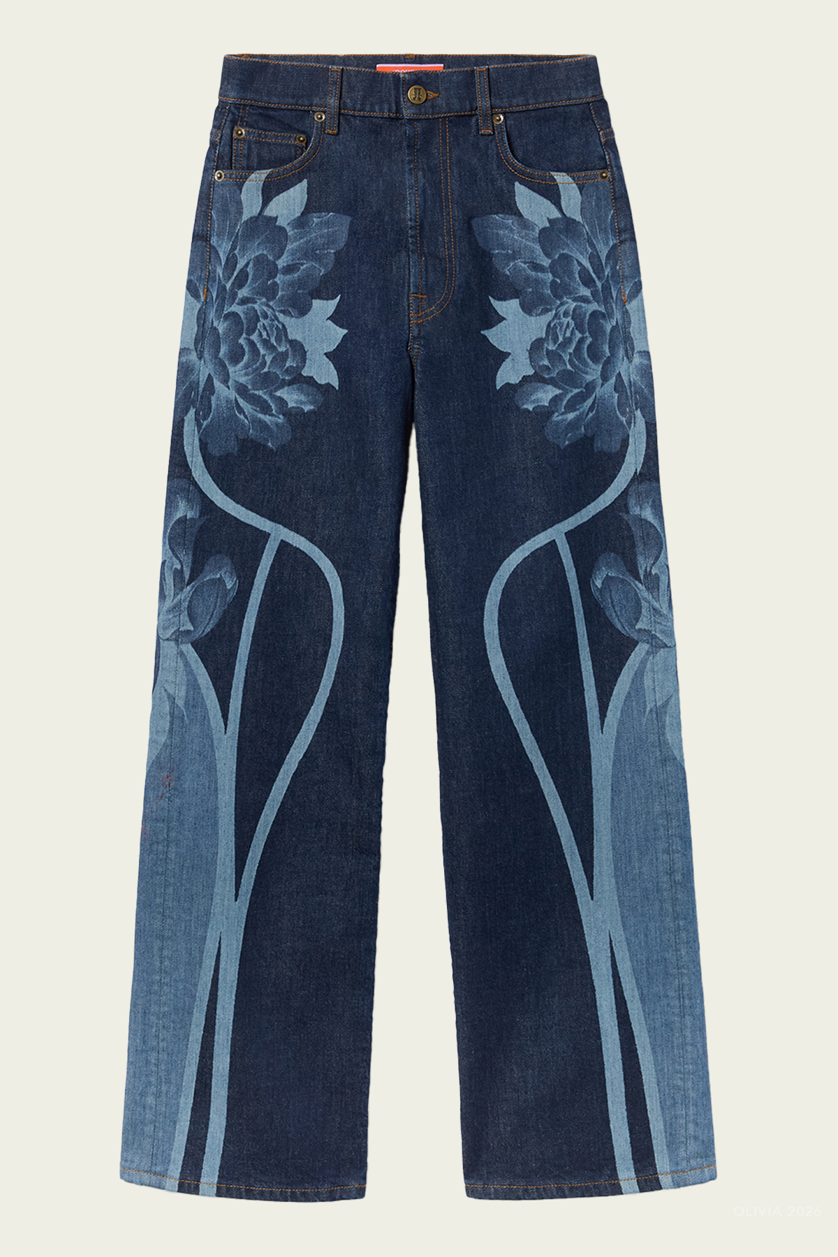 The Straight Leg Jean in Queen Peony Placée