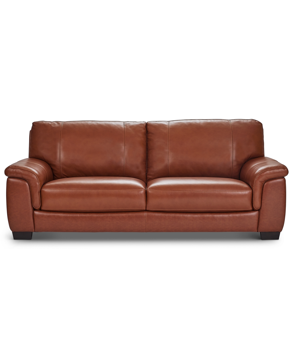 "Cobbie Leather 89"" Sofa, Exclusive - Brandy"
