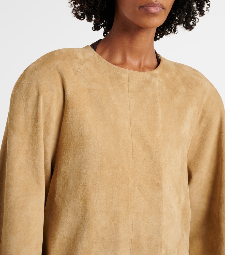 Dietrich suede-trimmed cotton-blend trench coat