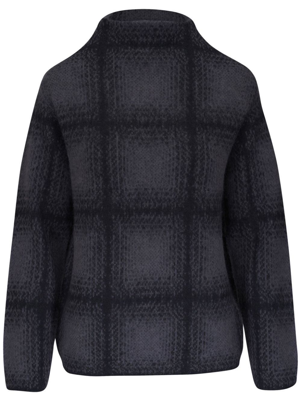 Plaid check pattern sweater - Grey