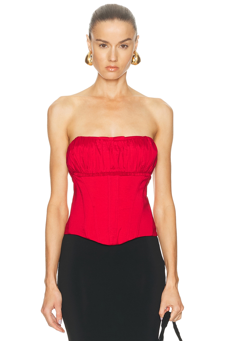 LPA Audrey Corset Top in Dark Red. M also in L, S, XL