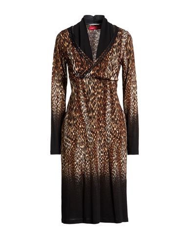Woman Midi dress Black Size 12 Wool, Polyamide, Elastane, Swarovski Crystal