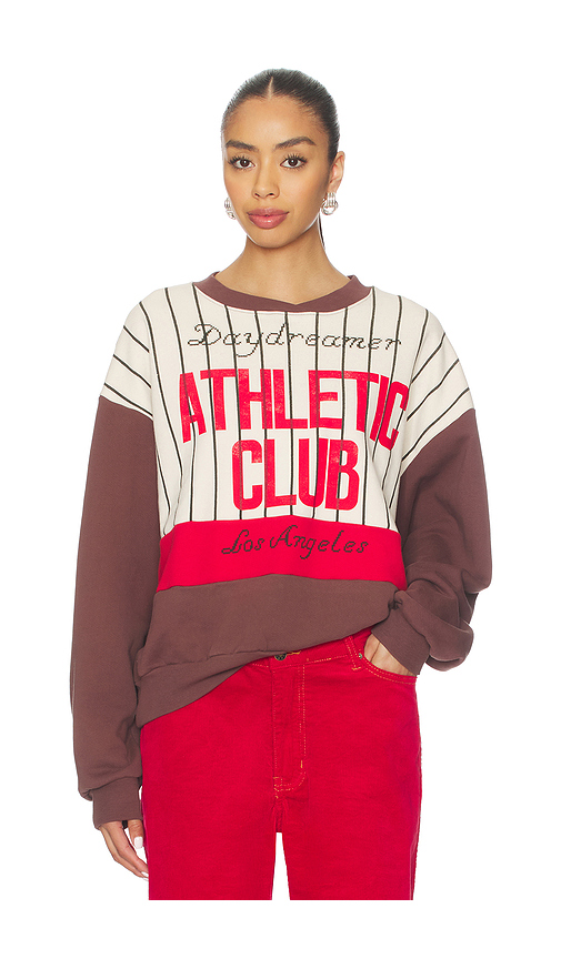 DAYDREAMER Athletic Club Colorblocked Sweatshirt in Brown. - S/M also in