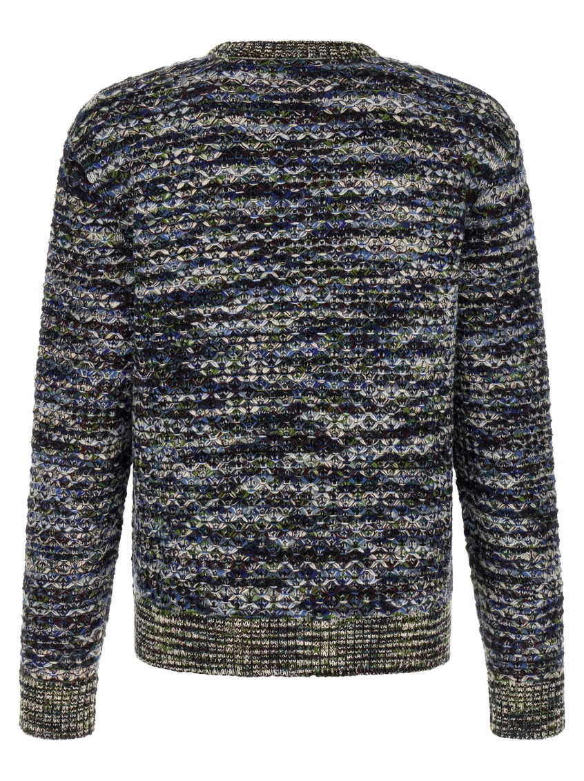 Multicolor Knitted Crew Neck Sweater