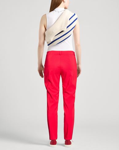 Woman Pants Red Size S Polyester, Elastane