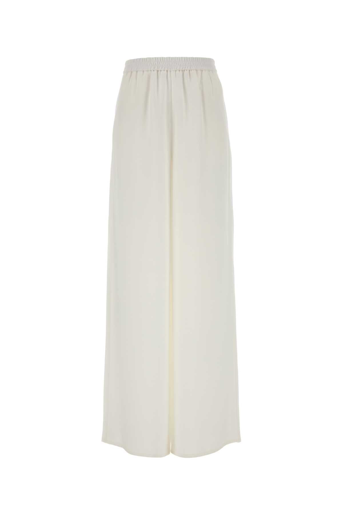 100% Silk Trousers — White