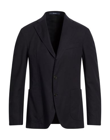 Man Blazer Navy Size 38 Cotton, Elastane