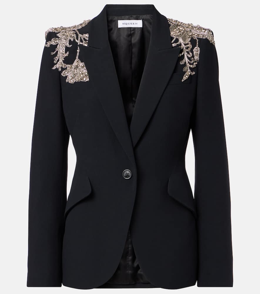McQueen Embellished crepe blazer