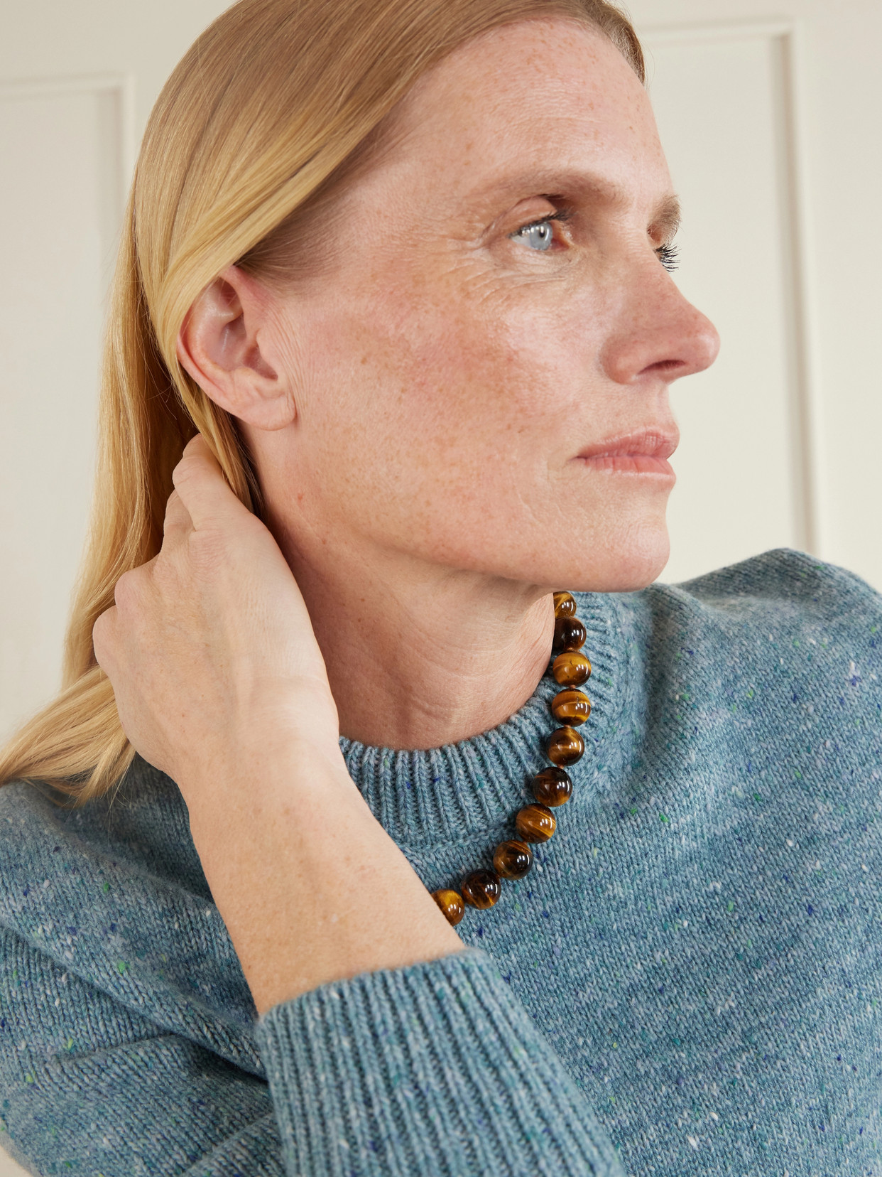 Oracle 14-karat Gold, Tiger's Eye And Crystal Necklace - Brown