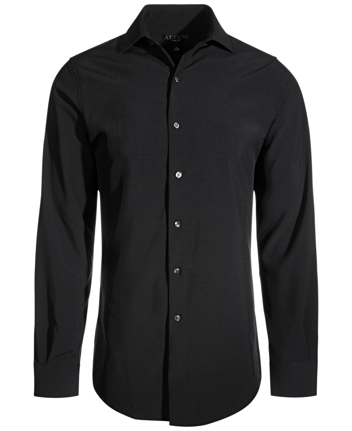 Men's Slim Fit 4-Way Stretch Dress Shirt, Created for Macy's - Deep Black