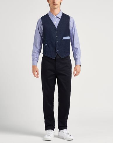 Man Tailored Vest Blue Size M Cotton
