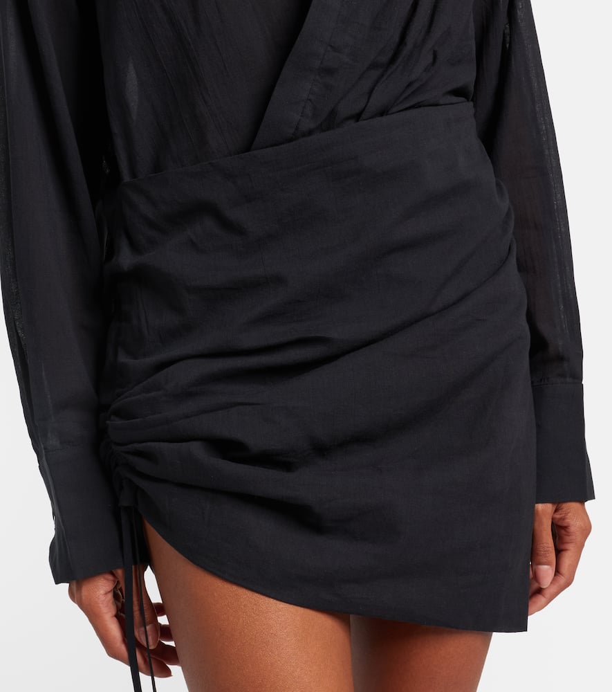 Azura ruched cotton wrap dress