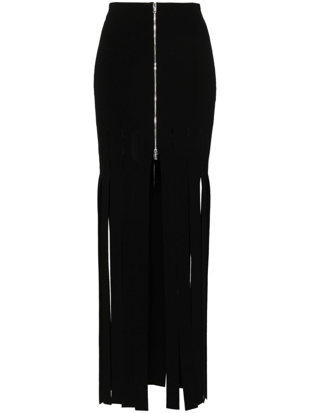 Fringed midi skirt - Black