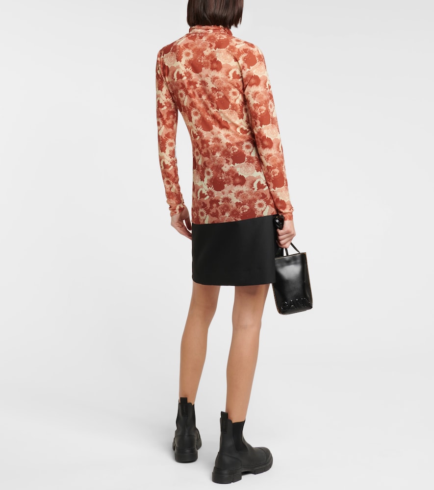 Ganni Floral turtleneck top