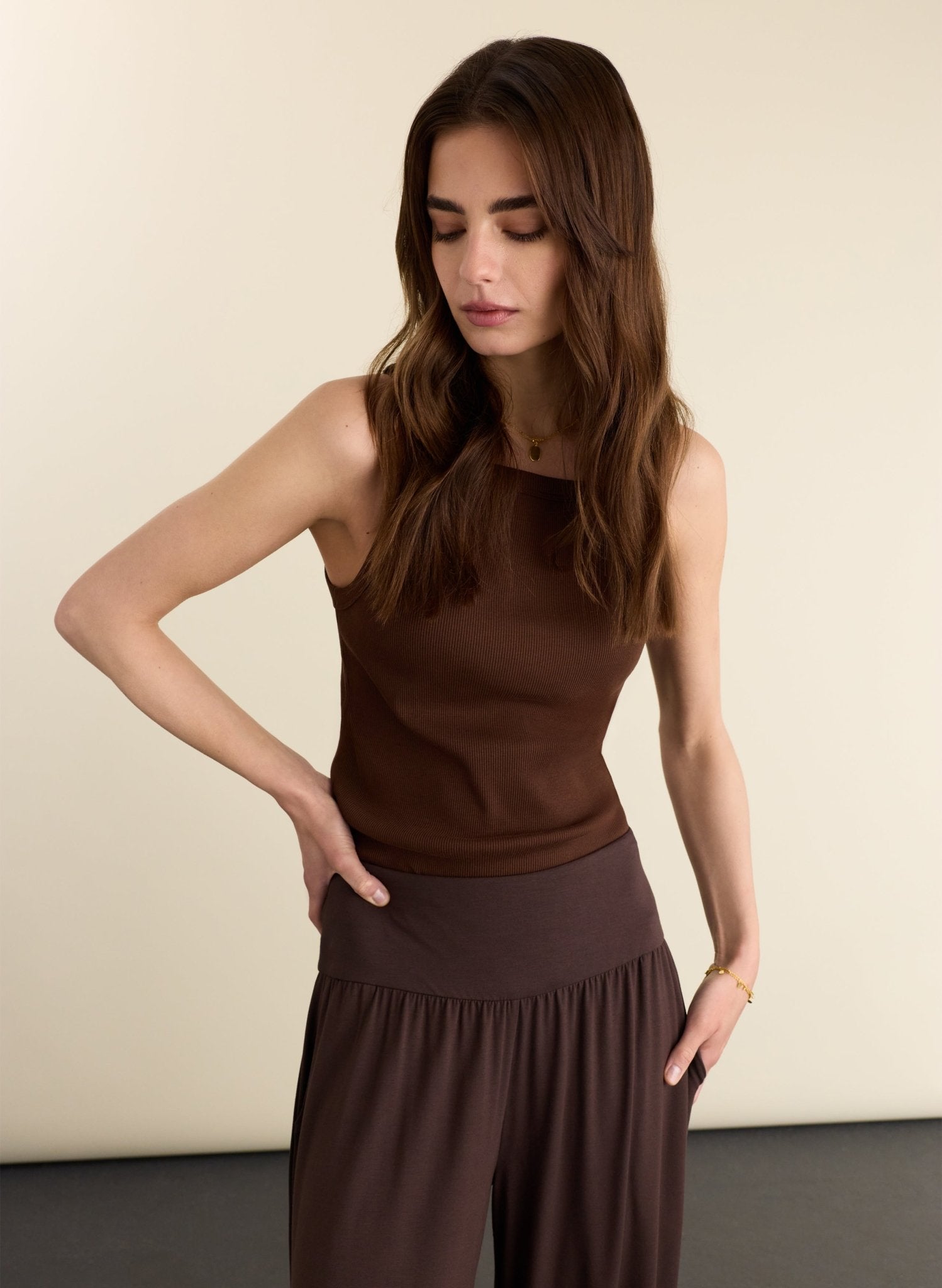 Otis Jersey Balloon Trousers Dark Chocolate
