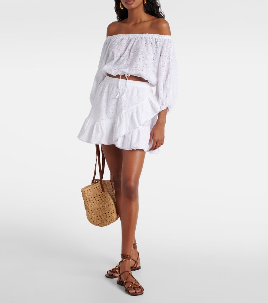 Bova broderie anglaise cotton miniskirt