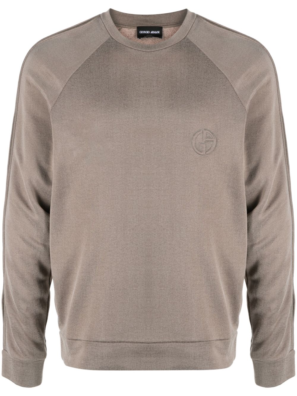 Logo-embroidered round-neck jumper - Neutrals