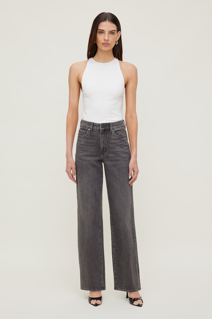 Heidi High Rise Wide Leg Jeans - Black - Women Clothing
