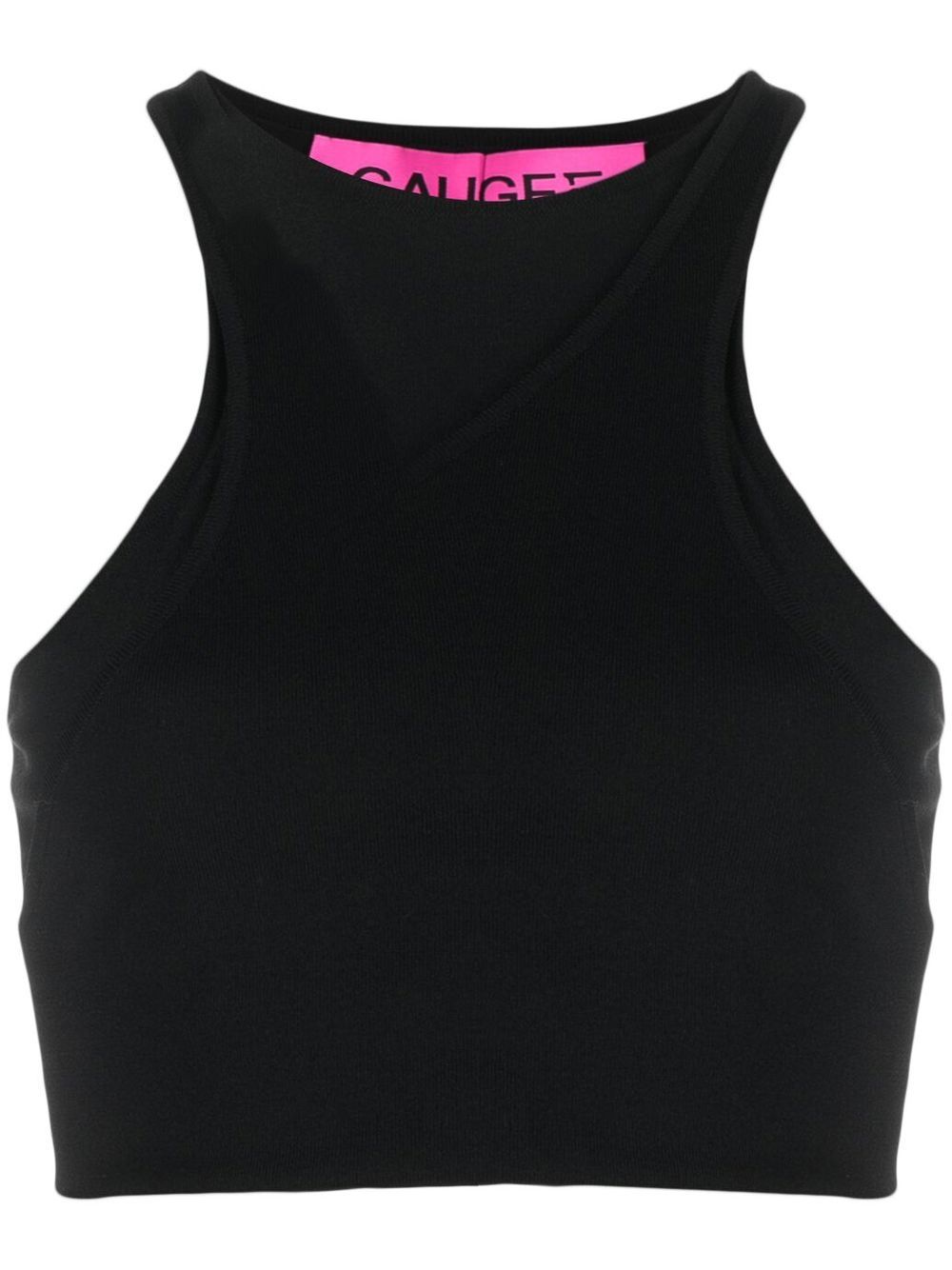 Fine-knit cropped top - Black