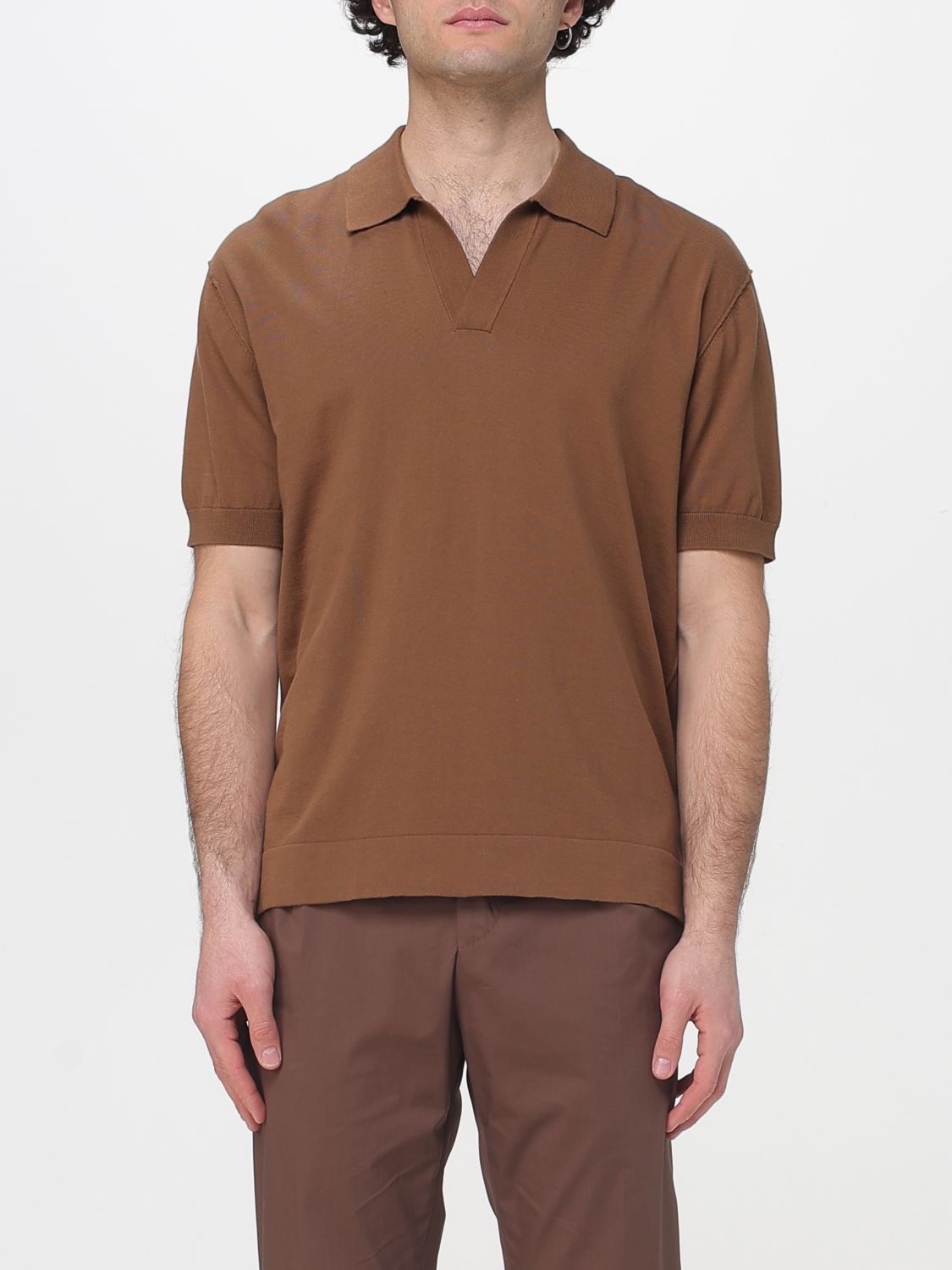 Polo Shirt Men color Brown