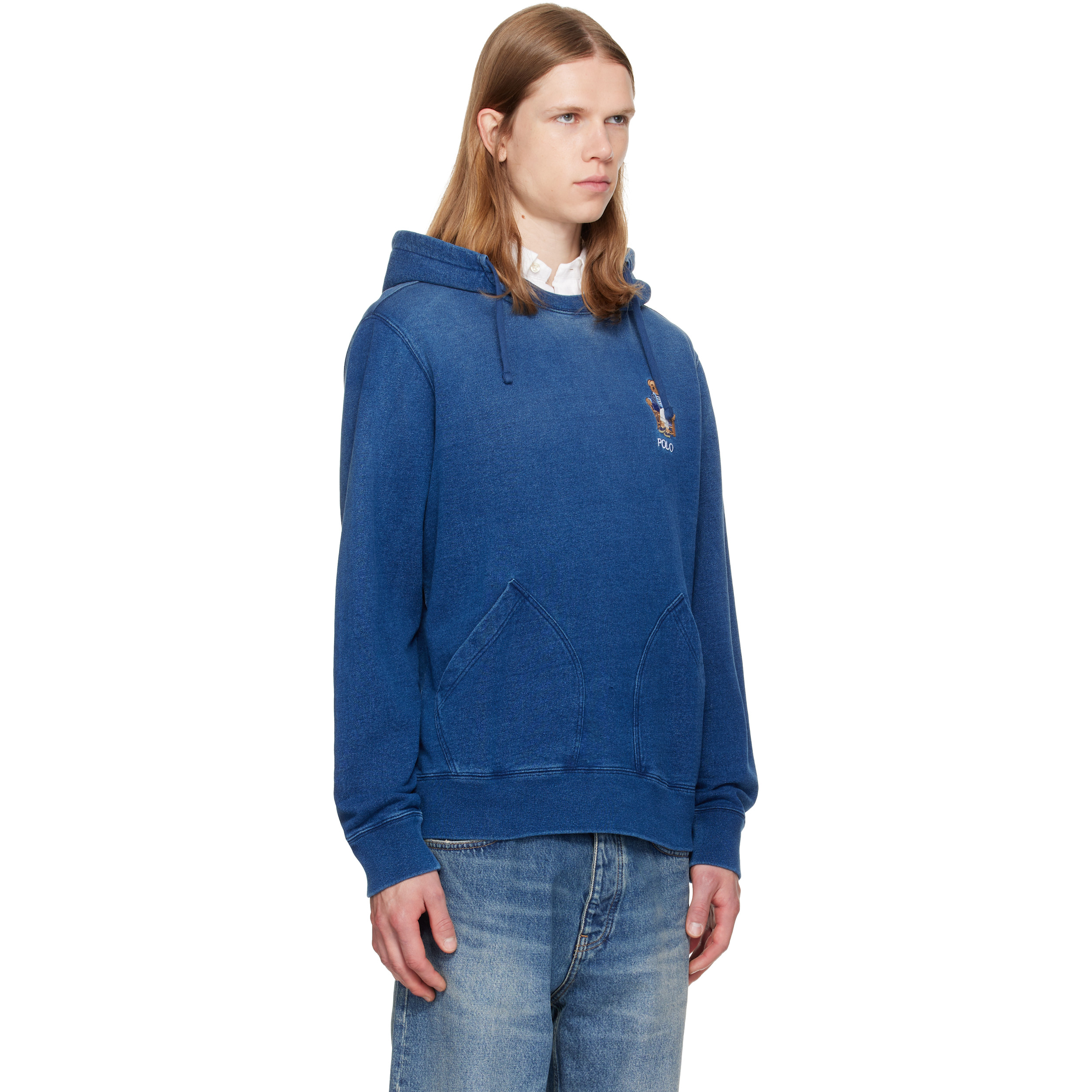 Indigo Polo Bear Terry Hoodie