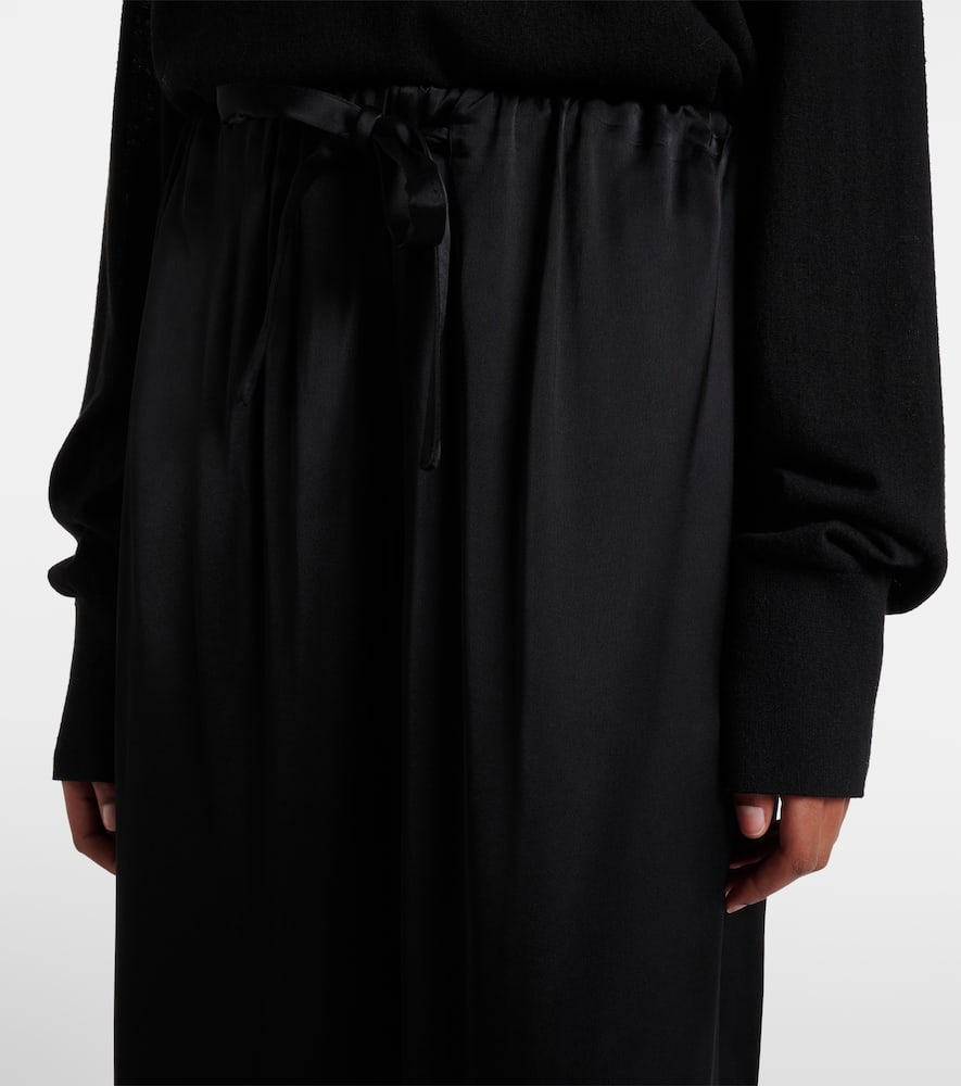 Satin wide-leg pants
