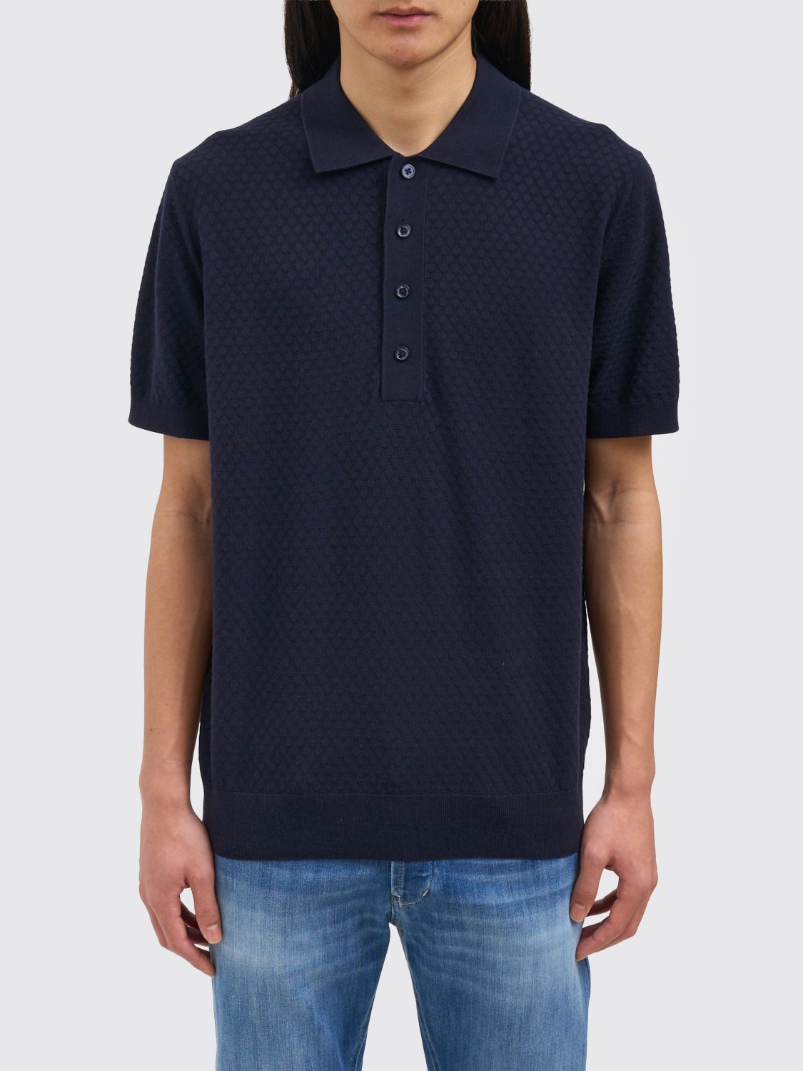 Polo Shirt Men color Gnawed Blue