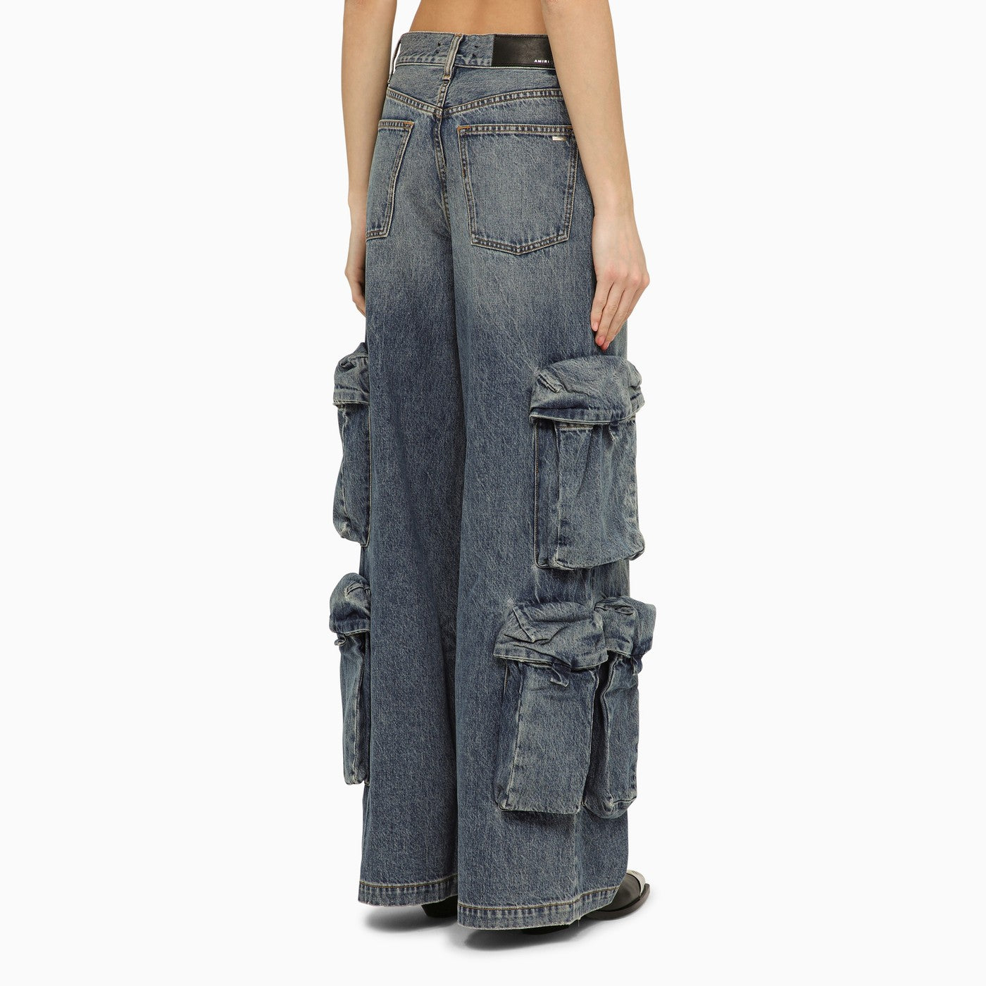 Amiri Jeans Baggy Cargo In Denim Blue