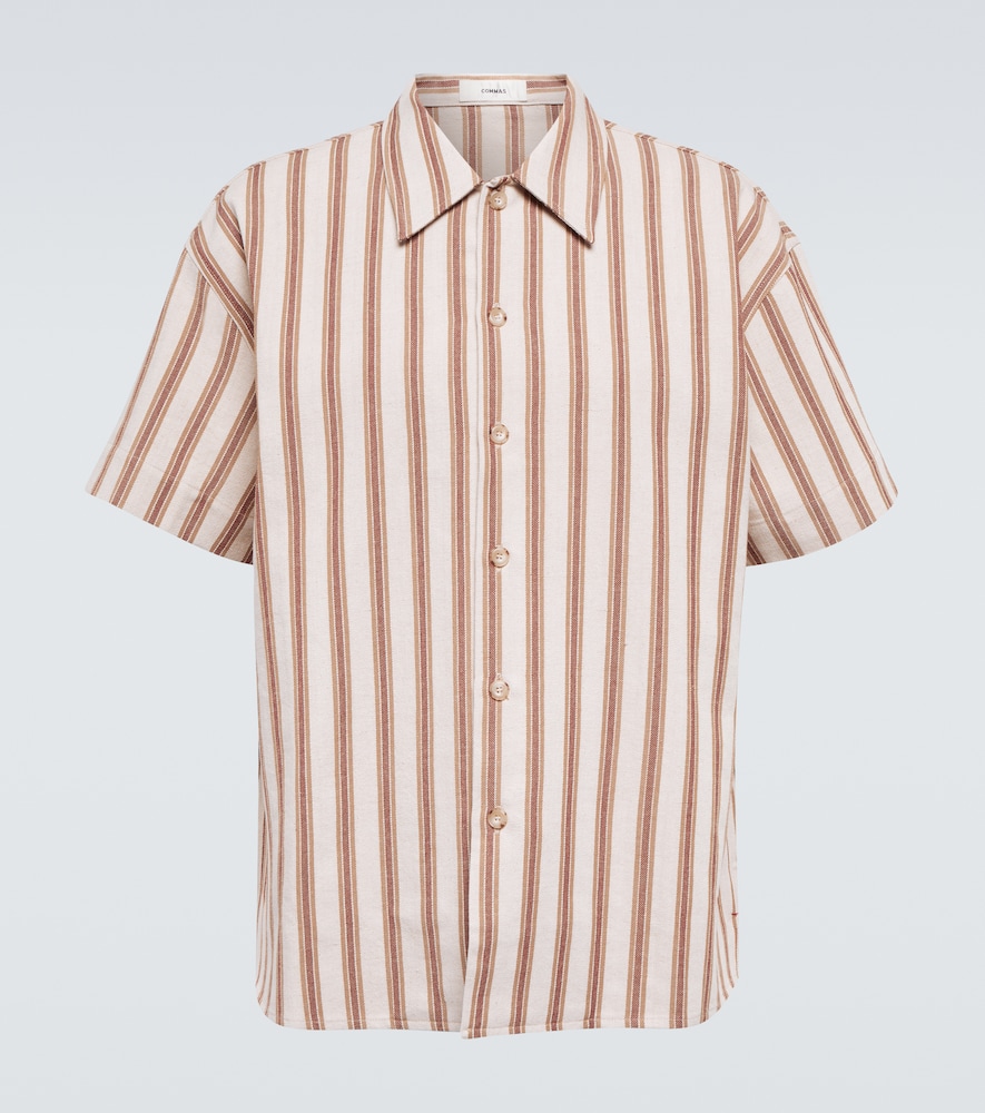 Striped cotton and linen shirt