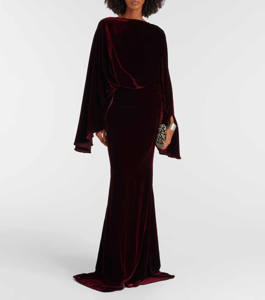 Musidora draped velvet gown