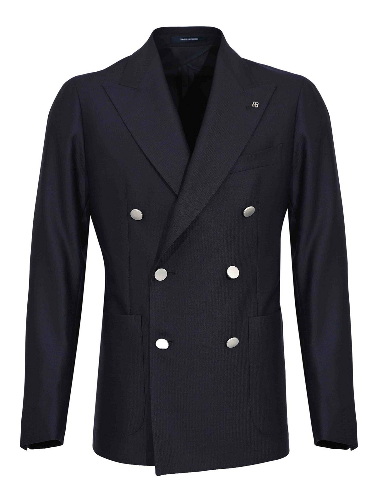 Double-breasted jacket in navy virgin wool