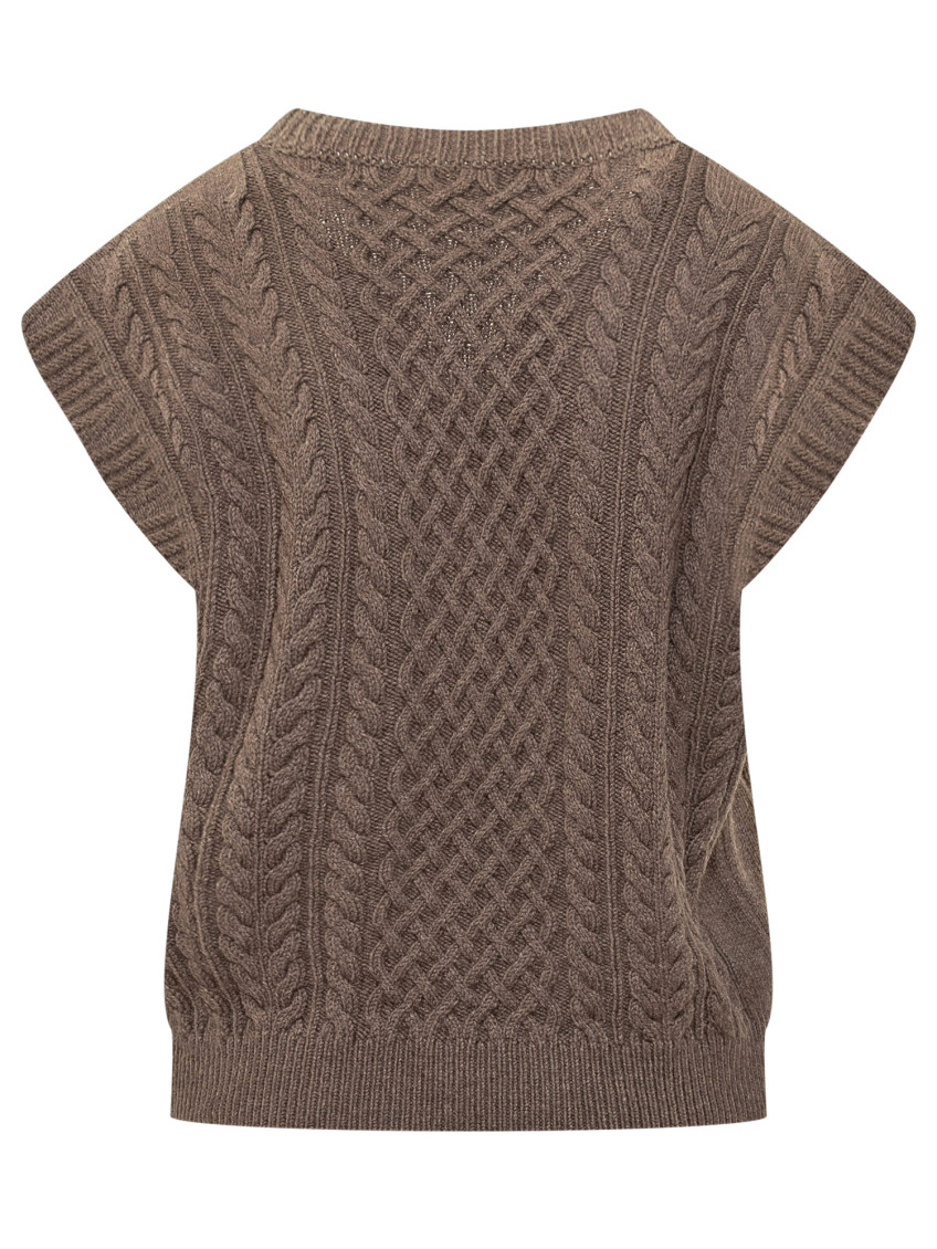 Brown Embellished Sweater