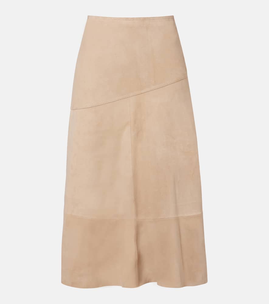 Suede midi skirt
