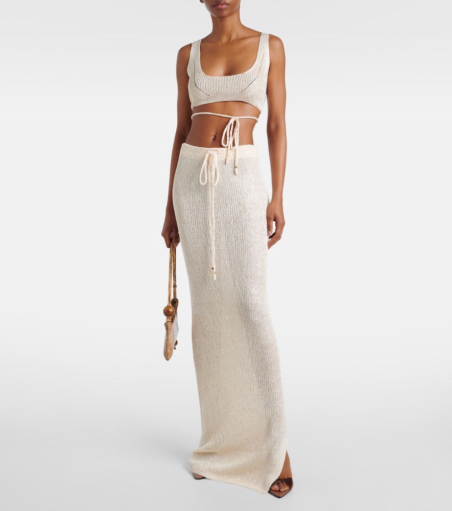 Alma sequined knitted maxi skirt