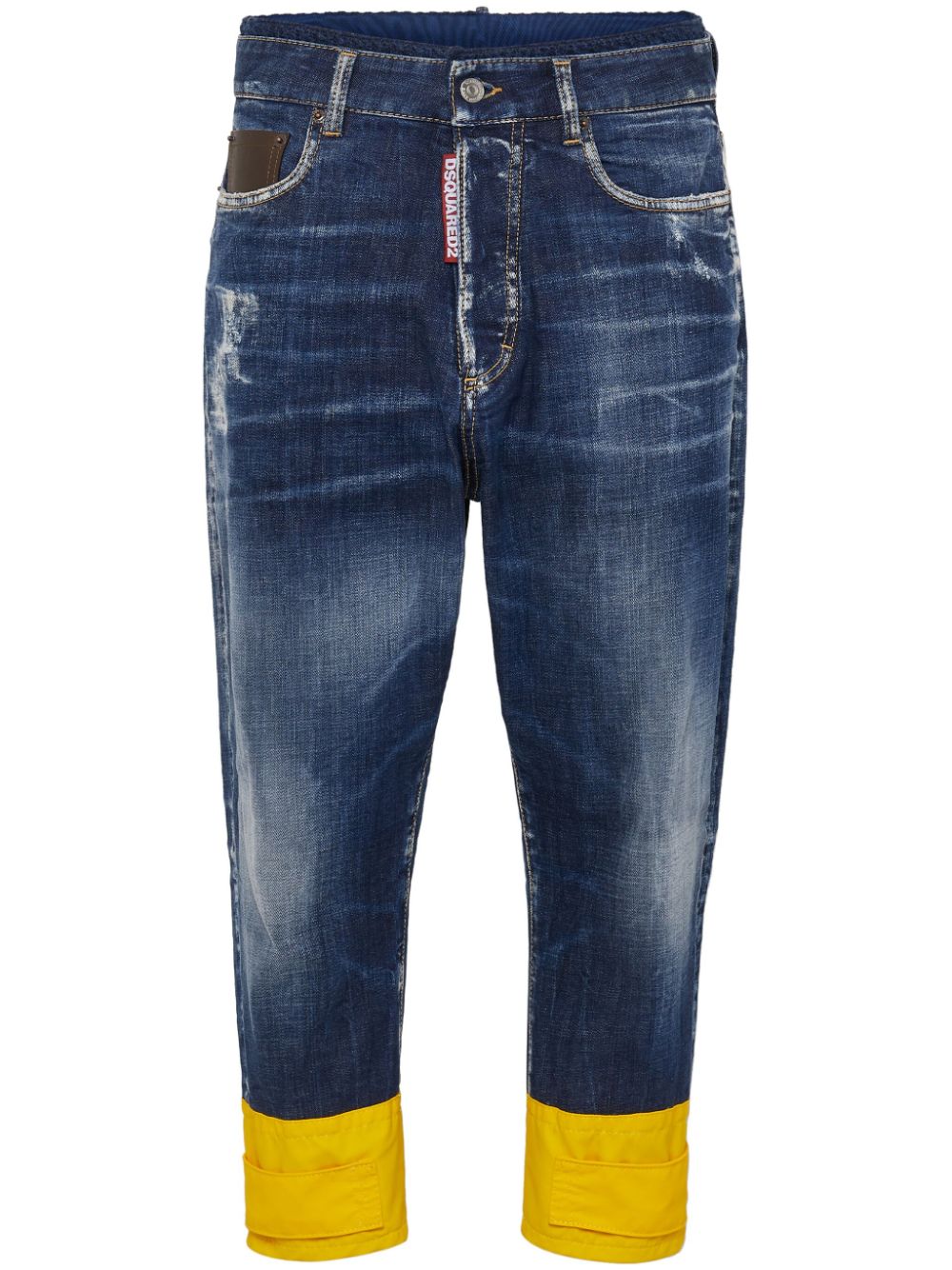 Stonewashed slim-cut jeans - Blue