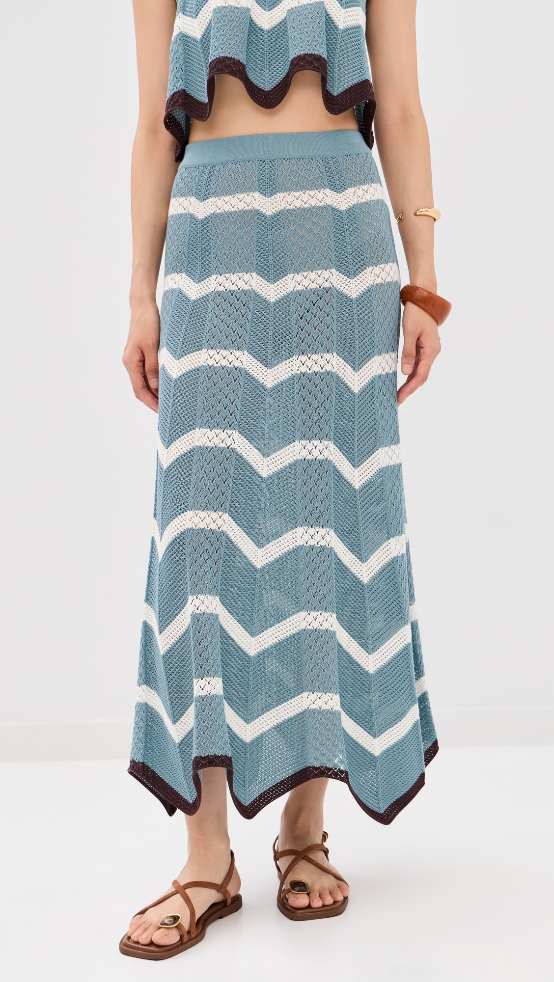 Chevron Skirt Multicolor Black/Blue/Ecru