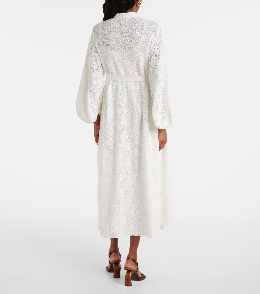Embroidered cotton lace midi dress