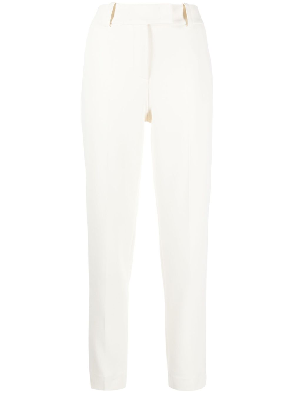 High-waisted slim-cut trousers - Neutrals