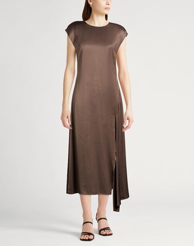 Woman Midi dress Dark brown Size 6 Viscose