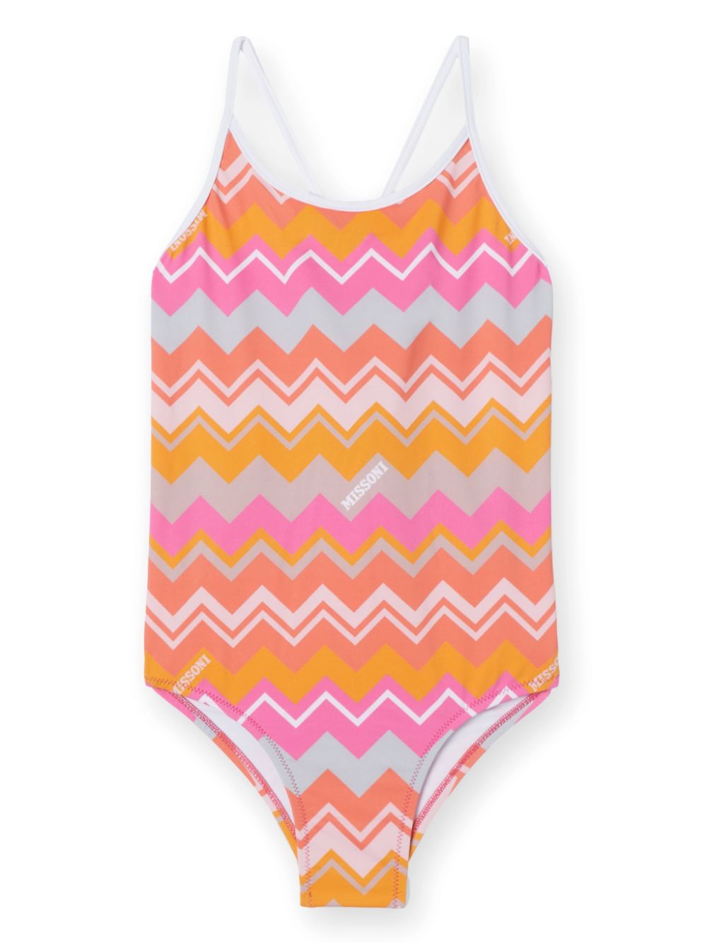 All-over chevron-print swimsuit - Pink