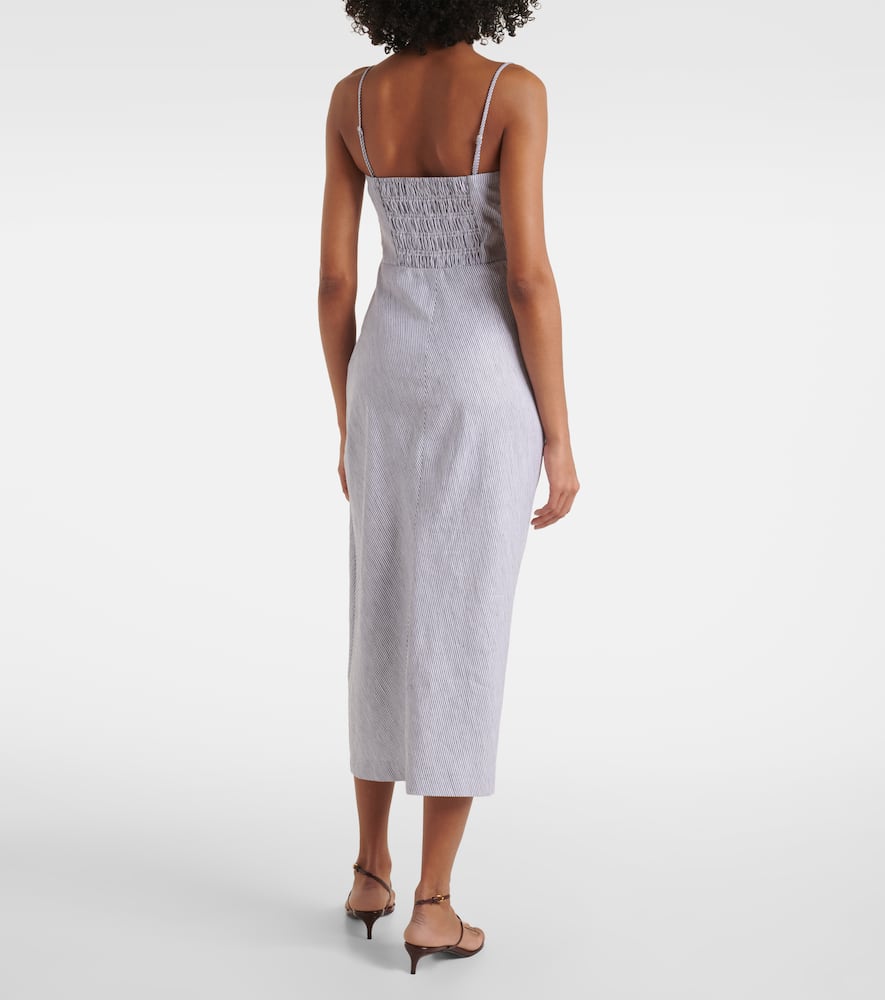 Cotton and linen midi dress