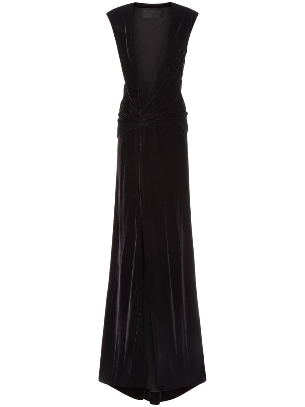Twist velvet gown - Black