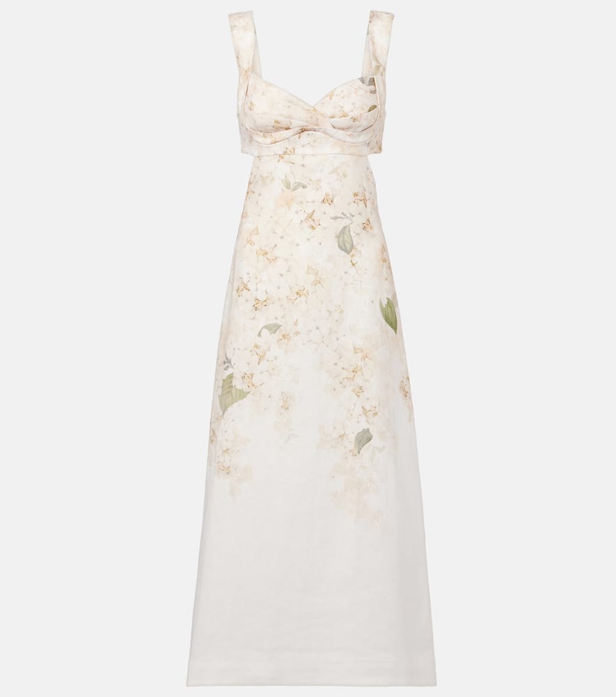 Balance floral linen midi dress
